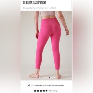 NWT Athleta Salutation 7/8 Tight - pink